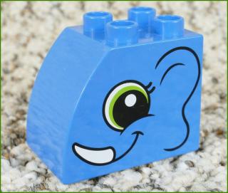 Lego® Duplo® Kostka 2x3x2 Zaoblená Tyrkysová - Hlava Slona (Lego® Duplo®)