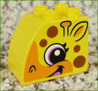 Lego® Duplo® Kostka 2x3x2 Zaoblená Žlutá - Hlava Žirafy (Lego® Duplo®)
