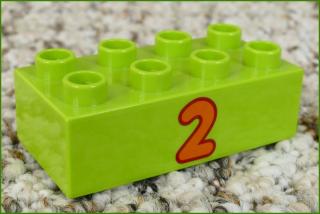 Lego® Duplo® Kostka 2x4 Limetka - Oranžová Dvojka (Lego® Duplo®)