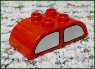 Lego® Duplo® Kostka 2x4 Zaoblená Červená - Dvojité Okna Auta (Lego® Duplo®)