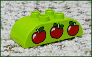 Lego® Duplo® Kostka 2x4 Zaoblená Limetka - Jablíčka (Lego® Duplo®)