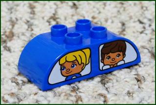 Lego® Duplo® Kostka 2x4 Zaoblená Modrá - Okna s Dětmi a Zvířátky (Lego® Duplo®)