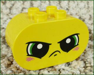 Lego® Duplo® Kostka 2x4x2 Žlutá Zaoblená (Rozzlobená Tvář) (Lego® Duplo®)