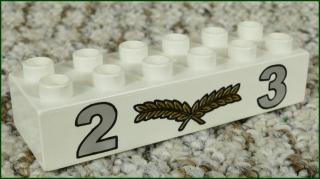 Lego® Duplo® Kostka 2x6 Bílá Stupeň Vítěžů - 2 a 3 (Lego® Duplo®)