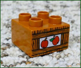 Lego® Duplo® Kostka Hnědá 2x2 Jablíčka (Lego® Duplo®)