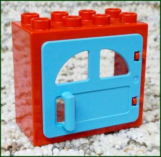 Lego® Duplo® Kostka s Dveřmi Červená (Tyrkys Dvířka s Okny) (Lego® Duplo®)