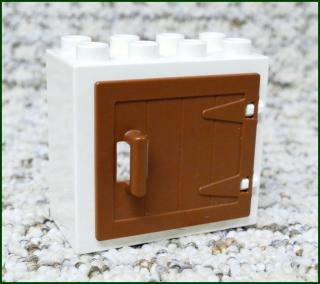 Lego® Duplo® Kostka s Hnědými Dveřmi Bílá (Lego® Duplo®)