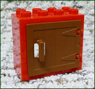 Lego® Duplo® Kostka s Hnědými Dveřmi Červená (Lego® Duplo®)