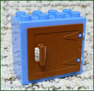 Lego® Duplo® Kostka s Hnědými Dveřmi Světle Modrá (Lego® Duplo®)