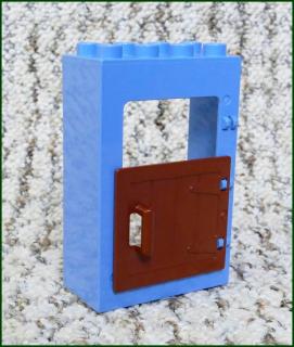 Lego® Duplo® Kostka s Malými Hnědými Dvířky Modrá Vysoká  (Lego® Duplo®)