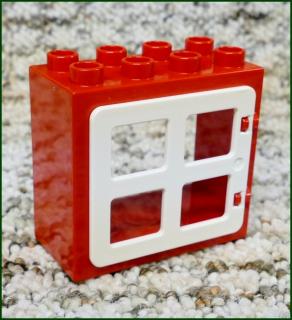 Lego® Duplo® Kostka s Oknem Červená - Bílá Okenice (Lego® Duplo®)