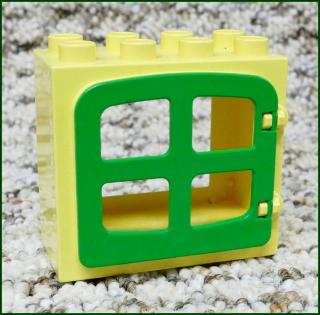 Lego® Duplo® Kostka s Oknem Světle Béžová - Zelená Okenice (Lego® Duplo®)