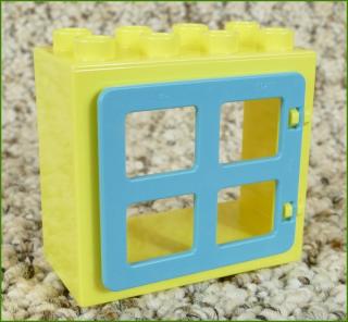 Lego® Duplo® Kostka s Oknem Světlounce Žlutá - Tyrkysové Okno (Lego® Duplo®)