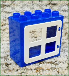 Lego® Duplo® Kostka s Oknem Tmavě Modrá - Bílá Okenice (Lego® Duplo®)