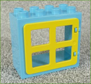 Lego® Duplo® Kostka s Oknem Tyrkysová - Žlutá Okenice (Lego® Duplo®)