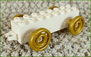 Lego® Duplo® Podvozek Dlouhý Bílý/Zlatá Kola (Lego® Duplo®)
