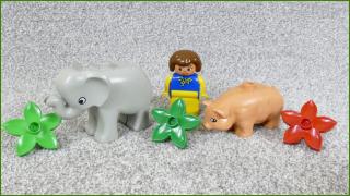 Lego Duplo prase, slůně a figurka