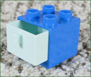 Lego® Duplo® Skříňka Malá Azurová/Světlounce Zelený Šuplík (Lego® Duplo®)