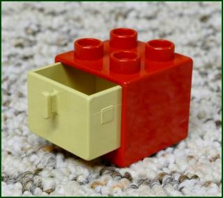 Lego® Duplo® Skříňka Malá Červená/Béžový Šuplík (Lego® Duplo®)