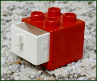 Lego® Duplo® Skříňka Malá Červená/Bílý Šuplík (Lego® Duplo®)