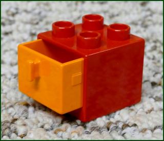 Lego® Duplo® Skříňka Malá Červená/Oranžový Šuplík (Lego® Duplo®)
