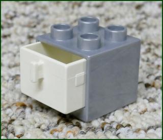 Lego® Duplo® Skříňka Malá Šedá/Bílý Šuplík (Lego® Duplo®)