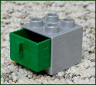 Lego® Duplo® Skříňka Malá Šedá/Zelený Šuplík (Lego® Duplo®)