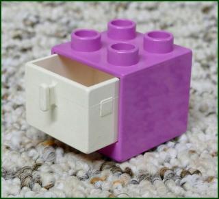 Lego® Duplo® Skříňka Malá Světle Růžová/Bílý Šuplík (Lego® Duplo®)