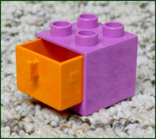 Lego® Duplo® Skříňka Malá Světle Růžová/Oranžový Šuplík (Lego® Duplo®)