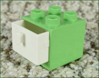Lego® Duplo® Skříňka Malá Světlounce Zelená/Bílý Šuplík (Lego® Duplo®)
