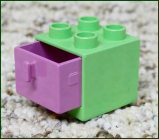 Lego® Duplo® Skříňka Malá Světlounce Zelená/Růžový Šuplík (Lego® Duplo®)