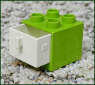 Lego® Duplo® Skříňka Malá Zelená/Bílý Šuplík (Lego® Duplo®)