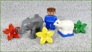 Lego Duplo slůně, medvídek a figurka