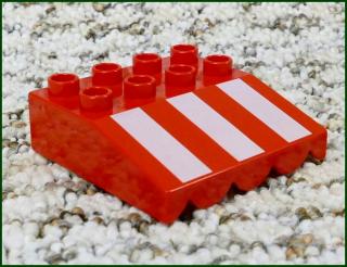Lego® Duplo® Střecha Nízká Červená s Pruhy (Lego® Duplo®)
