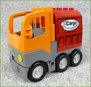 Lego® Duplo® Tahač Oranžový s Červeným Kontejnerem Cargo (Lego® Duplo®)