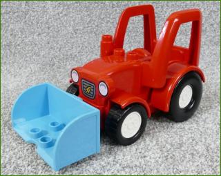 Lego® Duplo® Traktor Novější Červený s Tyrkysovou Radlicí (Lego® Duplo®)