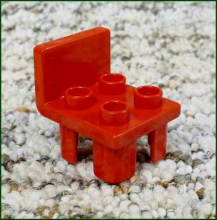 Lego® Duplo® Židlička Červená (Hranaté Opěradlo) (Lego® Duplo®)