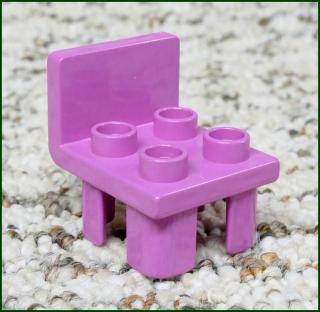 Lego® Duplo® Židlička Růžová (Hranaté Opěradlo) (Lego® Duplo®)
