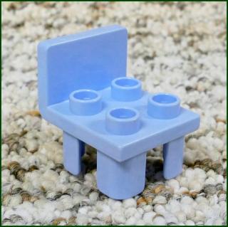 Lego® Duplo® Židlička Světle Modrá (Hranaté Opěradlo) (Lego® Duplo®)