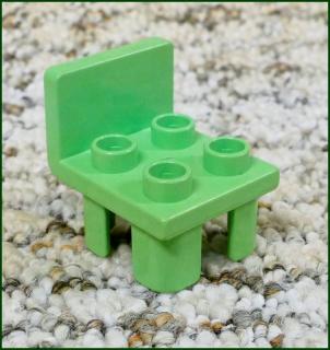 Lego® Duplo® Židlička Světle Zelená (Hranaté Opěradlo) (Lego® Duplo®)