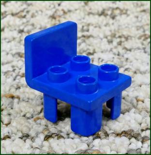 Lego® Duplo® Židlička Tmavě Modrá (Hranaté Opěradlo) (Lego® Duplo®)