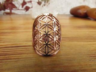 Květ života - Prsten, nerezová ocel, stainless steel (Prsten Posvátná geometrie, nerez ocel barva růžového zlata)