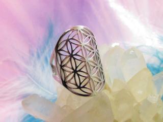 Květ života - Prsten, nerezová ocel, stainless steel (Prsten Posvátná geometrie)