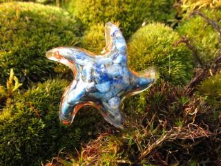 "Spadlá z nebe" orgonit mořská hvězdice, dosah cca 2 metry (křišťál, lapis lazuli, vločky mědi)