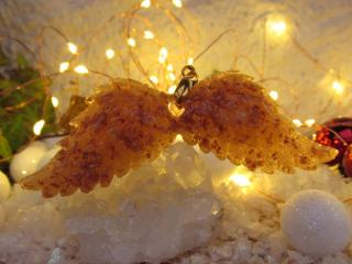 Vánoční orgonitová andělská křídla - zlatě zářivá (Vánoční orgonit, Andělská křídla)