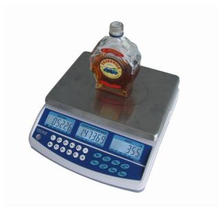 Váha pro zjišťování objemu alkoholu v láhvi TSQHD 3kg/0,05g (Váha pro zjišťování objemu tekutin v různých obalech s možností připojení externí plošiny pro větší váživost)
