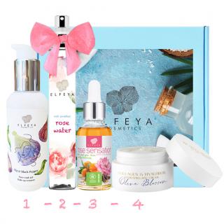 Luxusní dárková sada Bio Face Care Ritual přírodní kosmetiky Elfeya (Unikátní set 4 produktů v krásném balení. Navíc ušetříte naproti koupi produktů samostatně!)