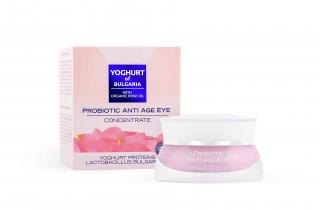 Probiotický anti-age koncentrát na oční okolí s růžovým olejem 40 ml (Oční krém s výjimečnou kombinací 3 přírodních olejů s vyhlazujícím účinkem a jogurtovými probiotickými kulturami. Působí do hloubky a je vhodný i pro velmi citlivou pleť.)