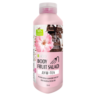 Real Juice Sprchový gel s růžovou vodou a kokosem 330 ml (Delikátní sprchový gel kombinující jemné vůně růže a kokosu. Tohle musíte zkusit!)