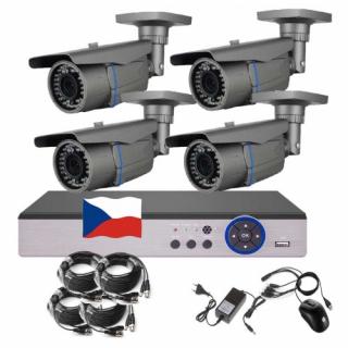 4CH 5MPx AHD kamerový set CCTV EONBOOM VR4B - DVR s LAN a 4x venkovní bullet kamera